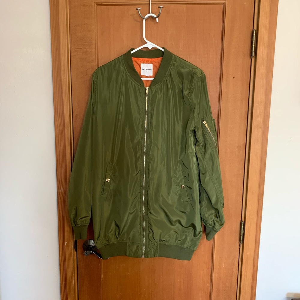 “Better Be”, army green bomber jacket, Men Sz M
